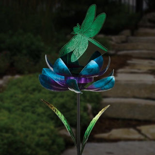 Illusion Solar Spinner Stakes - Dragonfly - Conrad's Gourmet Gifts - product image