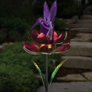 Illusion Solar Spinner Stakes - Hummingbird - Conrad's Gourmet Gifts - product image