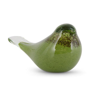 Green & Brown Speckled Glass Bird - Conrad's Gourmet Gifts - product image
