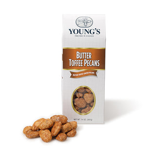 14 oz. box Youngs Butter Toffee Pecans - Conrad's Best Gourmet Gifts - product image