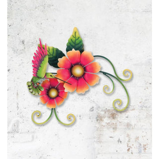 Hummingbird Double Flower Wall Decor - Conrad's Gourmet Gifts - product image