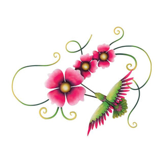 Hummingbird Triple Flower Wall Decor - Conrad's Gourmet Gifts - product image