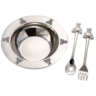 Bear Bowl, Spoon, Fork Set - Conrad's Gourmet Gifts - product image