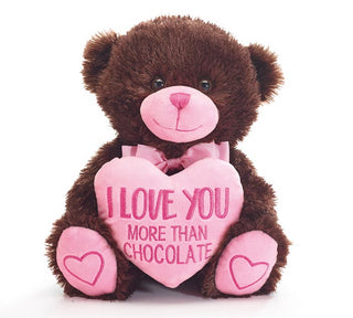I LOVE YOU MORE THAN CHOCOLATE Valentine Bear 10" - Conrad's Gourmet Gifts - product image