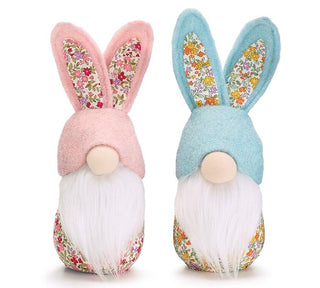 CALICO FABRIC BUNNY GNOMES WHITE BEARDS - Conrad's Gourmet Gifts - product image