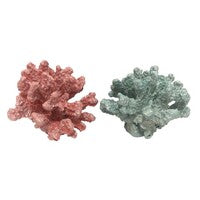 SM RESIN CORAL BUNCH Cor/Grn - Conrad's Gourmet Gifts - product image