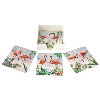 Coaster set Flamingo Open - Conrad's Gourmet Gifts - product image