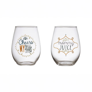 18 oz. Stemless Wine Glass with Saying - Conrad's Gourmet Gifts - product image