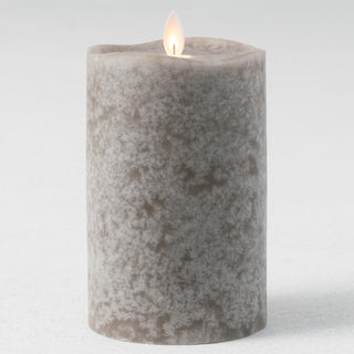 Cool Gray Mottled LED Pillar 8" - Conrad's Gourmet Gifts - product image