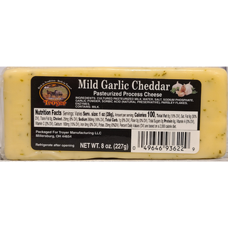 Mild Garlic Cheddar Cheese Block 8oz - Conrad's Best Gourmet Gifts - product image