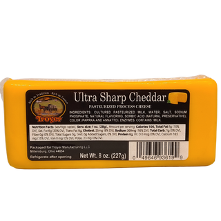 Ultra Sharp Cheddar Cheese 8oz Block - Conrad's Best Gourmet Gifts - product image