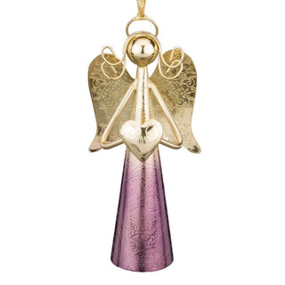 Gold Angel Bell 6" - Purple - Conrad's Gourmet Gifts - product image