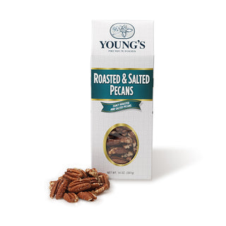 14 oz. box Youngs Roasted & Salted Pecans - Conrad's Best Gourmet Gifts - product image