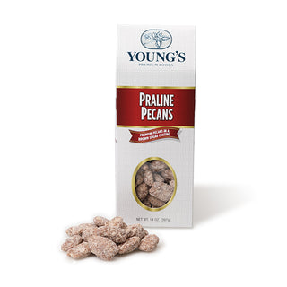 14 oz. box Youngs Praline Pecans - Conrad's Best Gourmet Gifts - product image