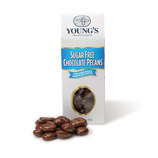 6 oz box Youngs Sugar Free Chocolate Pecans - Conrad's Best Gourmet Gifts - product image