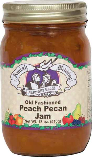 Amish Wedding 18 oz.  Peach Pecan Jam - Conrad's Gourmet Gifts - product image