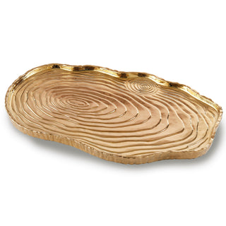 Gold Tree Bark Tray, 16" x 10 - Conrad's Gourmet Gifts - product image