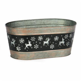 Oval Reindeer Tin Tub - Conrad's Gourmet Gifts - product image