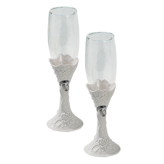 Porcelain Wedding Rings Goblets, pair - Conrad's Gourmet Gifts - product image