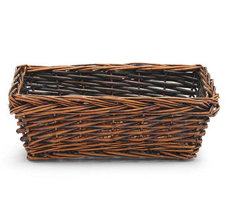 11" DARK STAIN RECTANGLE BASKET - Conrad's Gourmet Gifts - product image