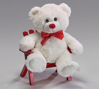 10" WHITE VALENTINE BEAR - Conrad's Gourmet Gifts - product image