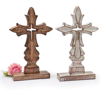 WOODEN CROSS SHELF SITTER - Conrad's Gourmet Gifts - product image