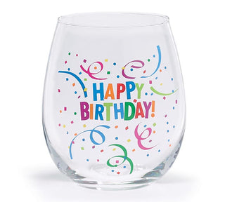 STEMLESS WINE GLASS HAPPY BIRTHDAY - Conrad's Gourmet Gifts - product image