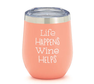WINE TUMBLER LIFE HAPPENS WINE HELPS - Conrad's Gourmet Gifts - product image