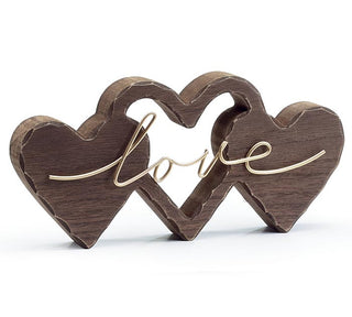 WOODEN LOVE SHELF SITTER/PHOTO HOLDER - Conrad's Gourmet Gifts - product image