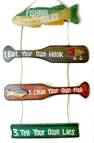 FISHING RULES PADDLES Sign - Conrad's Gourmet Gifts - product image