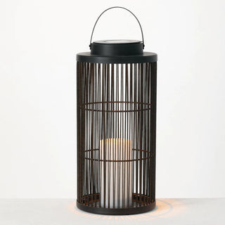 Caged Solar Lantern And Pillar - Conrad's Gourmet Gifts - product image