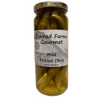 Mild Pickled Okra 16 oz - Conrad's Gourmet Gifts - product image