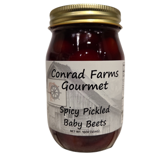 Spicy Pickled Baby Beets 16 oz - Conrad's Gourmet Gifts - product image