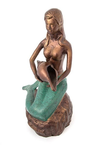 20 INCH HIGH CAST IRON MERMAID STATUE - Conrad's Gourmet Gifts - product image