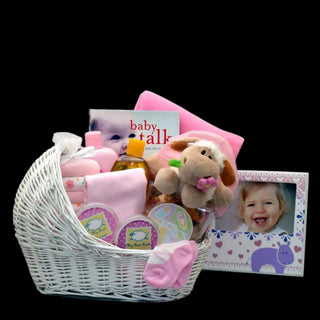 Baby Bassinet Gift Basket-Pink - Conrad's Best Gourmet Gifts - product image