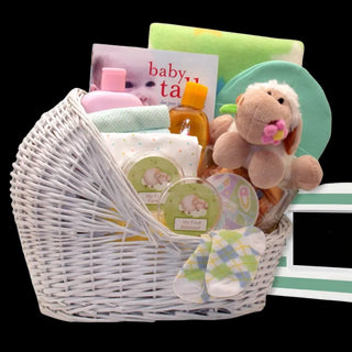 Neutral Bassinet Gift Basket-Yellow - Conrad's Best Gourmet Gifts - product image