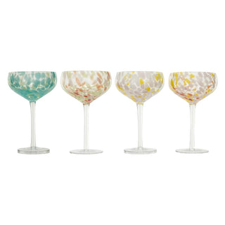 10 oz. Blown Stemmed Confetti Champagne/Coupe Glass - Conrad's Gourmet Gifts - product image