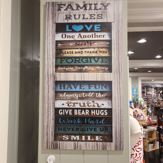 Metal Family Rules Sign - Conrad's Best Gourmet Gifts - product image