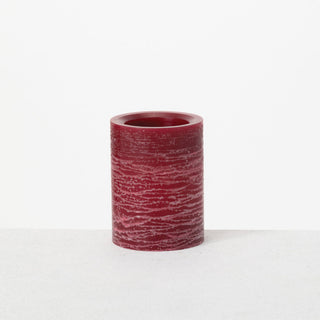 FROSTED CANDLE PILLAR Red 4 inch - Conrad's Gourmet Gifts - product image