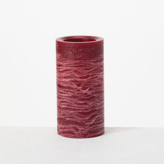 FROSTED CANDLE PILLAR Red 6 inch - Conrad's Gourmet Gifts - product image