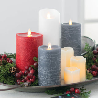 Gray Frosted Pillar 5" - Conrad's Gourmet Gifts - product image