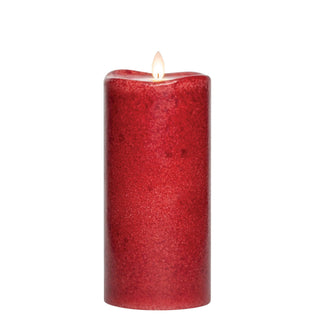 CHILI RED MOTTLED LED PILLAR 8 inch - Conrad's Gourmet Gifts - product image