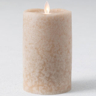 TAN MOTTLED LED PILLAR 8" - Conrad's Gourmet Gifts - product image