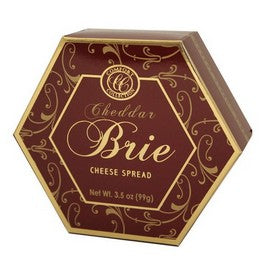 Brie Cheddar Cheese spread in Burgandy and gold box - Conrad's Best Gourmet Gifts - product image