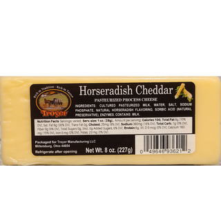 Horseradish Cheddar Cheese 8 oz. - Conrad's Best Gourmet Gifts - product image